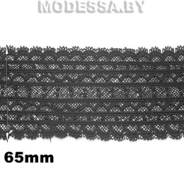 41740.42 кружево синтетическое (100% полиэстер) Ц: Чёрный 65мм