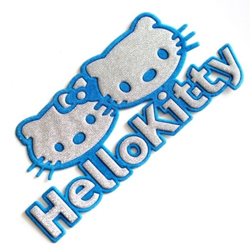 794 нашивка Hello Kitty ц: Голубой 110х55мм