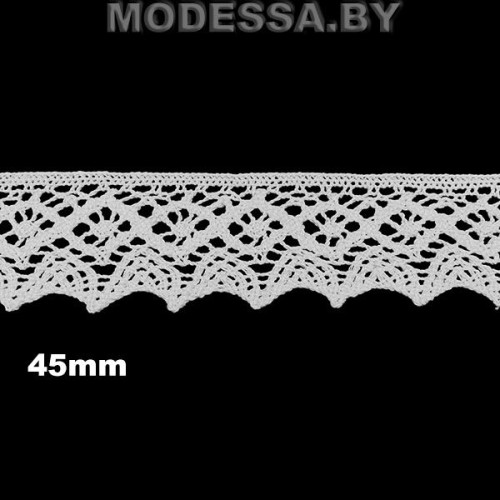 A7118-2 кружево хлопковое Ц:Белый 45мм
