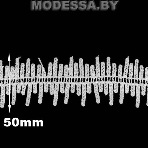 444 ZY Кружево синтетическое (100% полиэфир) Ц:2 Молочный 50мм