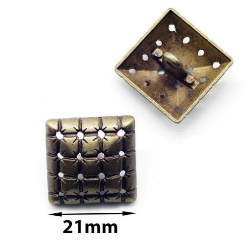 000825 Пуговица металлическая Ц:Антик 21х21мм