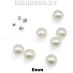 Бусина пластм. б/отверстия d8мм Ц:Белый