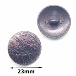 257025 Пуговица мет. 23мм Ц:Медь
