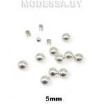 Бусина пластм. б/отверстия d5мм Ц:1 Серебро