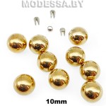 Бусина пластм. б/отверстия d10мм Ц:4 Золото