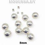Бусина пластм. б/отверстия d8мм Ц:1 Серебро