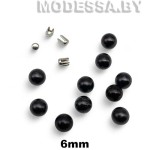 Бусина пластм. б/отверстия d6мм Ц:17 Чёрный