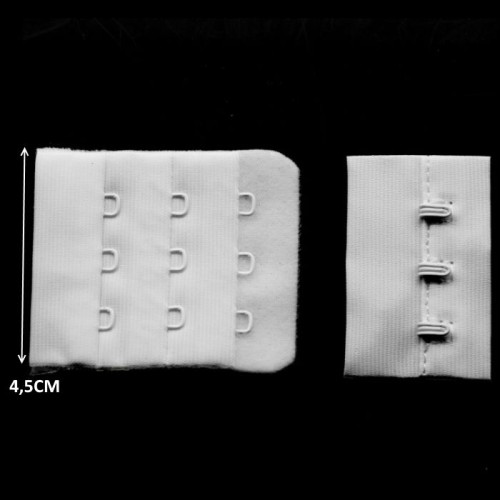 застёжка текстильная для бюстгальтера 3х3х4.5 Ц: Белый