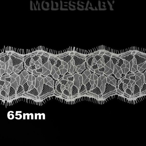 010 А Кружево синтетическое (1лента=3м) Ц:Белый 65мм