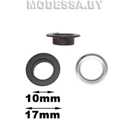 люверсы из недрагоценного металла (латунь) 10*17MM Ц:Black matt