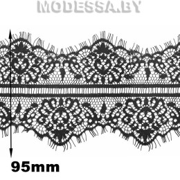 А 782 кружево синтетическое 100% полиамид (1лента=3м) Ц:Чёрный 95мм