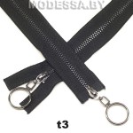 Молния металл тип3 75см 2бегунка Ц:Чёрный/Чёрный никель
