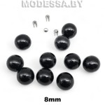 Бусина пластм. б/отверстия d8мм Ц:17 Чёрный