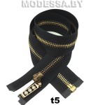 Молния металлическая тип5 Ц:Чёрный/Золото