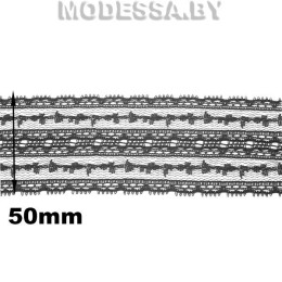 741-2A кружево синтетическое (100% полиамид) Ц:Чёрный 50мм