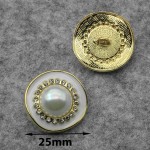 7462B-25 GW Пуговица металлическая 25х25мм Ц:Золото