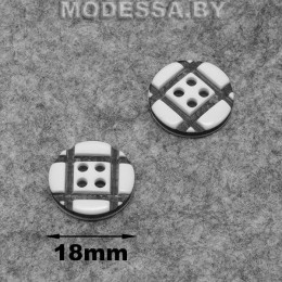 1601 М пуговица пластм. № 28 ц:Белый d18мм
