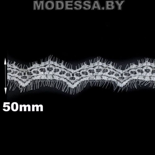 А 001 кружево синтет 100% полиамид (1лента=3м) Ц:Белый 50мм