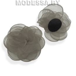 40183.1 украшение для одежды (текстильное) Ц:47 Тёмно-серый d130мм